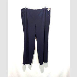 NEW Talbot's Size Zip Stretch wide Leg Sailor Pants 24WP Navy